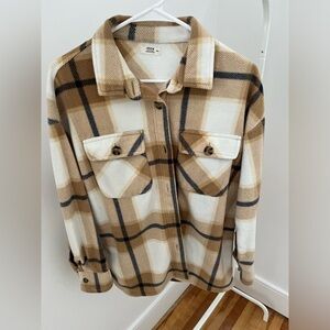 Ardene flannel soft fabric tan colours checkered.